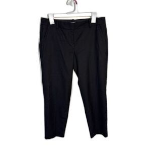 J Crew Factory Skimmer Pants Black Wool Blend Trousers 8 Ankle Cropped City Fit